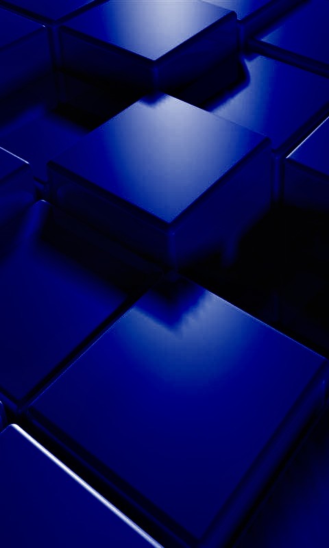 3D Blue Cubes Mobile Phone Wallpapers 480x800 Hd Wallpaper Pictures
