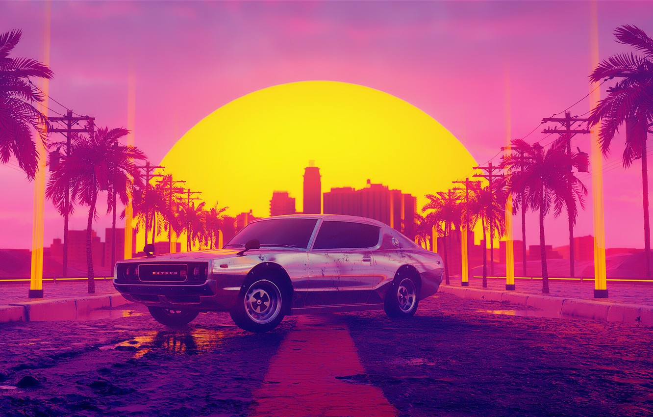 Wallpaper Sunset Auto Music Machine Style Dawn Background