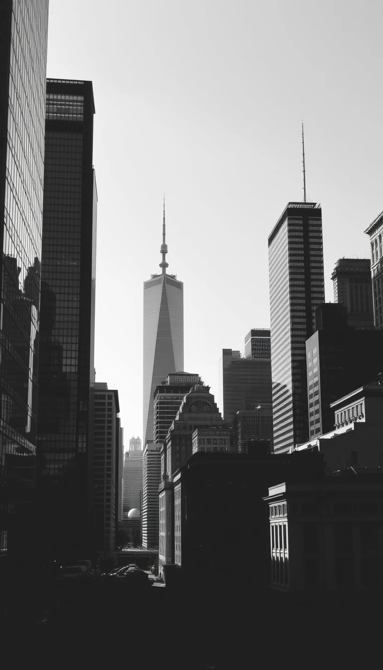 Black And White Buildings On Wallpaper