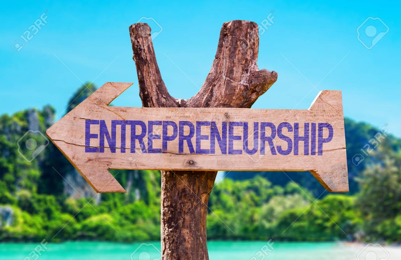 Entrepreneurship Arrow With Beach Background Stock Photo Picture