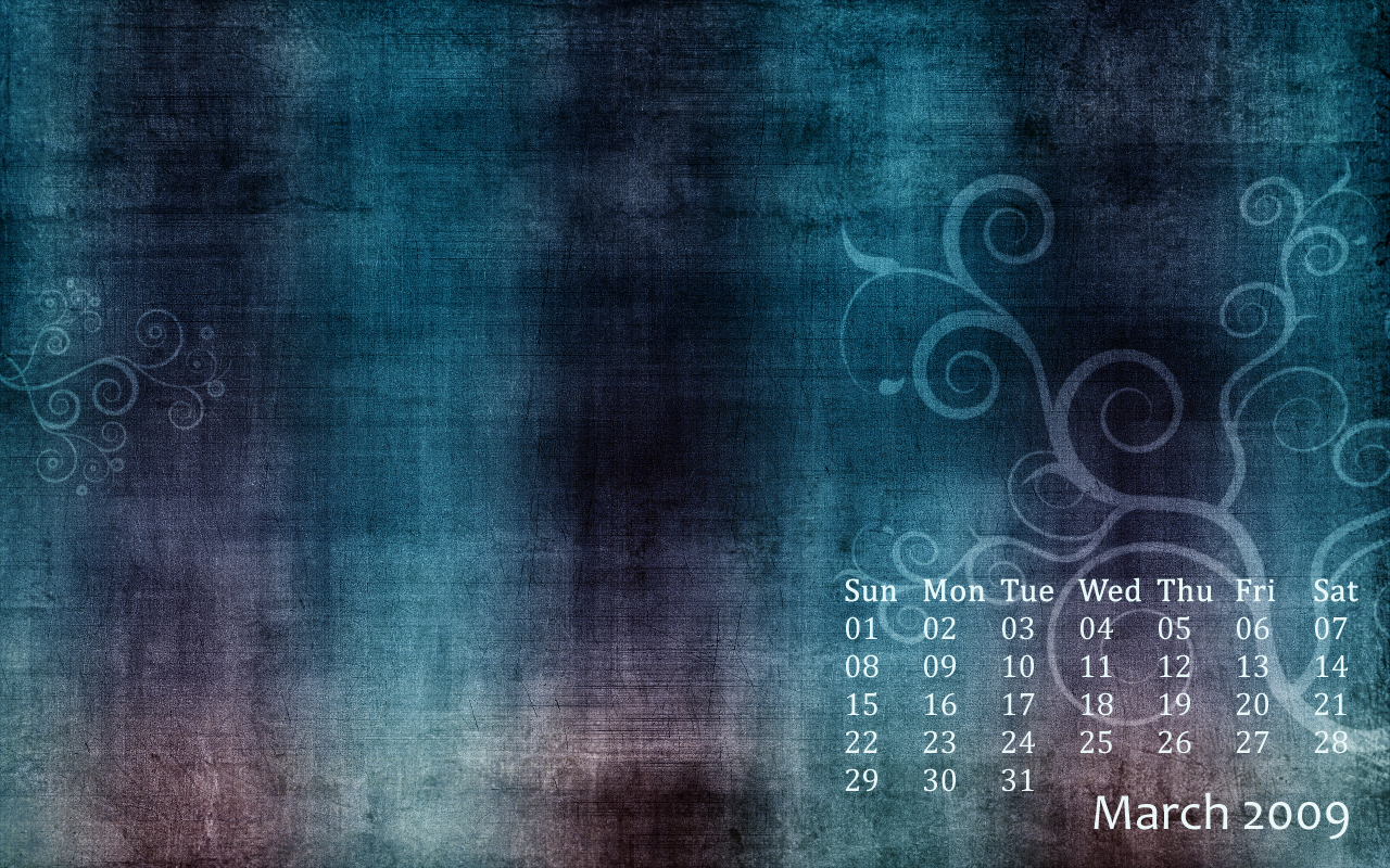 March 2009 Desktop Calendar Wallpaper Digital Revolutions 1280x800