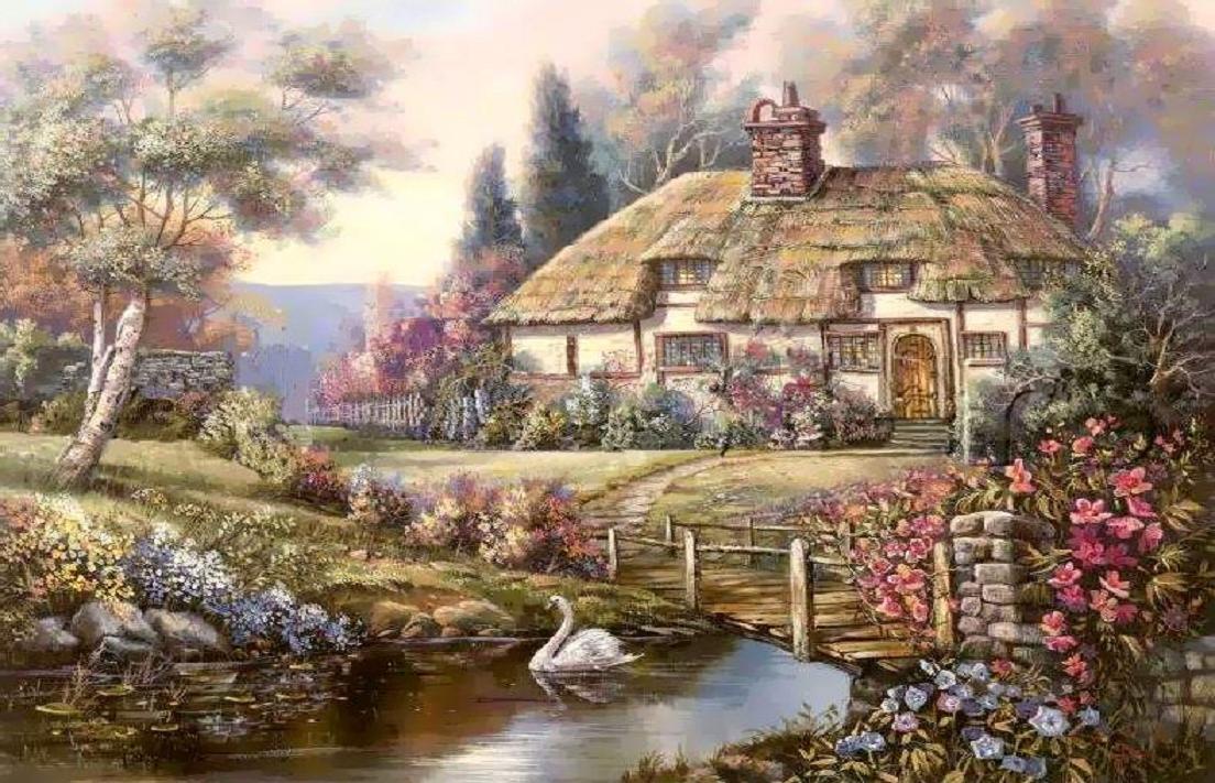 Vintage Cottage Wallpaper