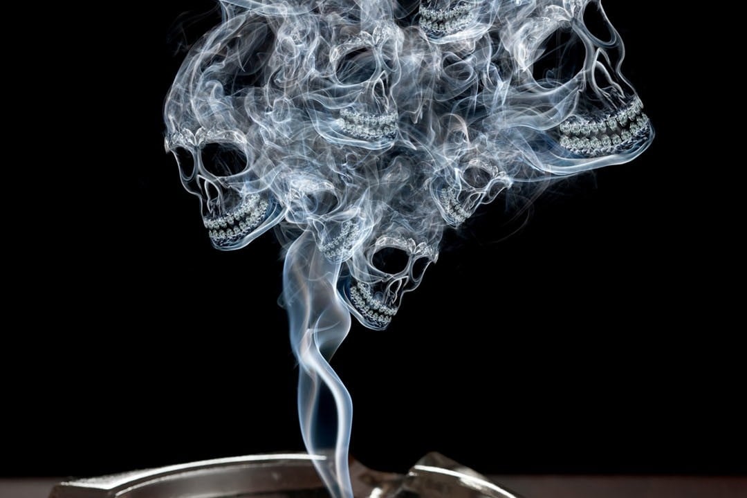 Smoke Skulls Ashtray Burning Cigarette HD Wallpaper 8590