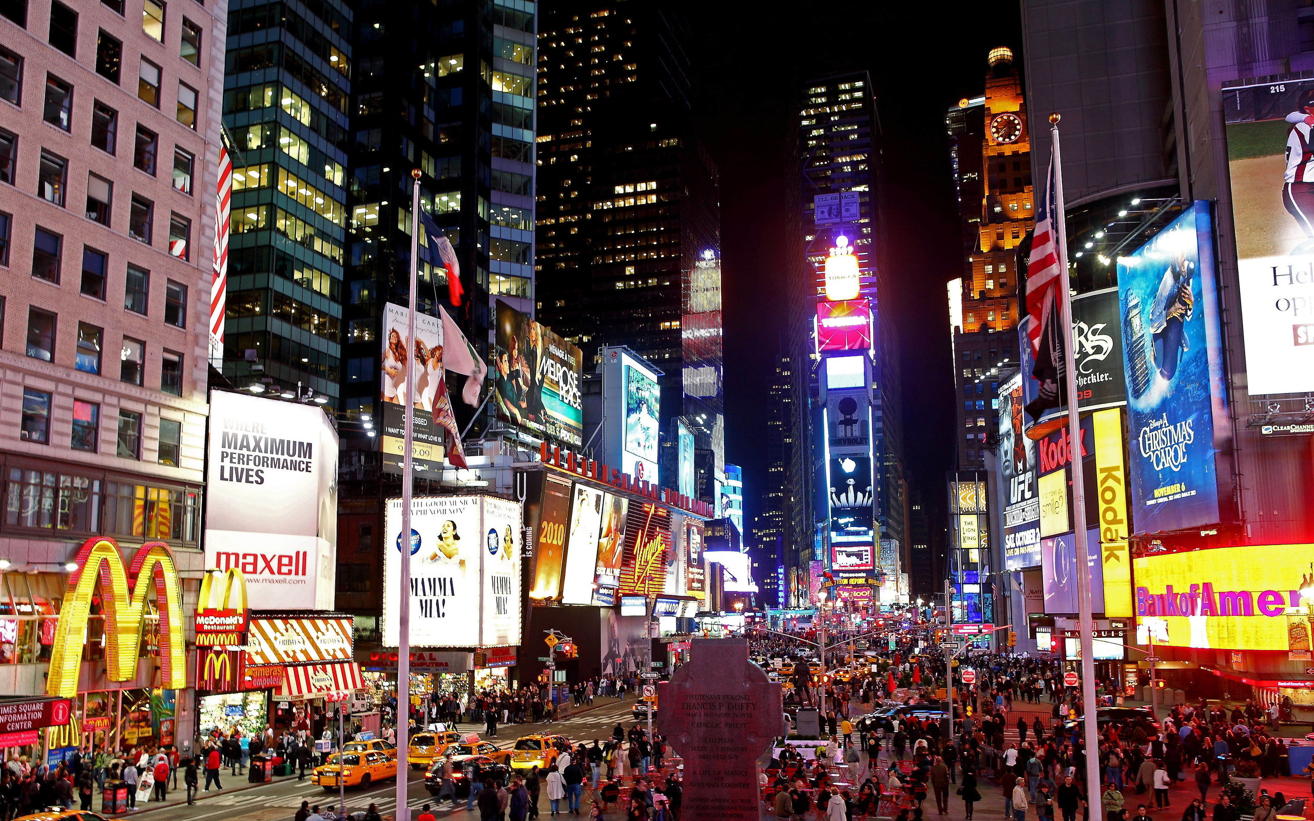 Times Square New York at night Widescreen and Full HD Wallpapers