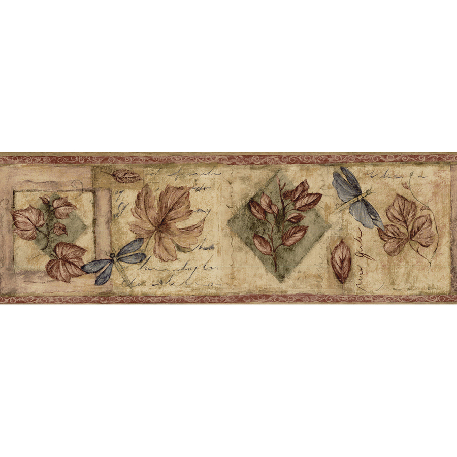  Burgundy Textured Leaf Prepasted Wallpaper Border at Lowescom