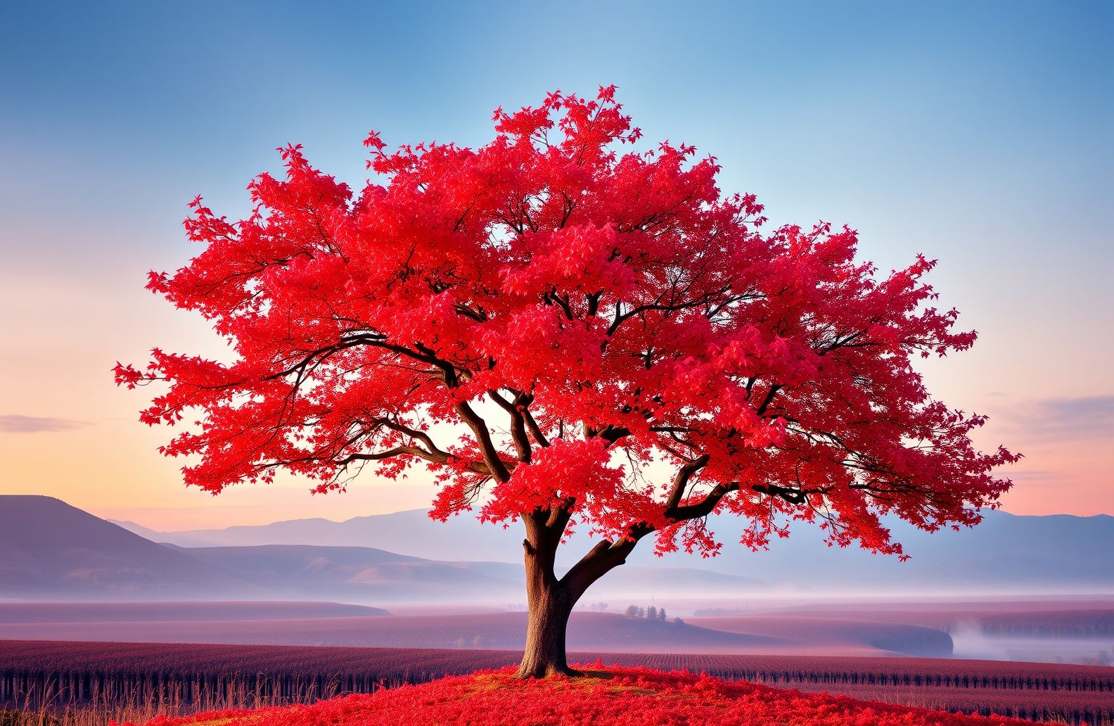 Red Tree Wallpaper