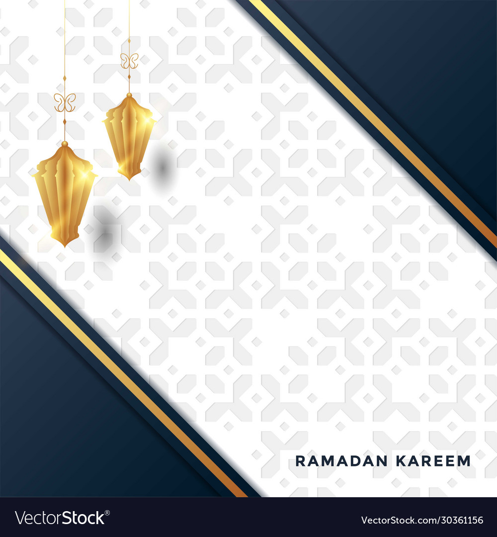 Ramadan Kareem Islamic Greeting Card Background Vector Image