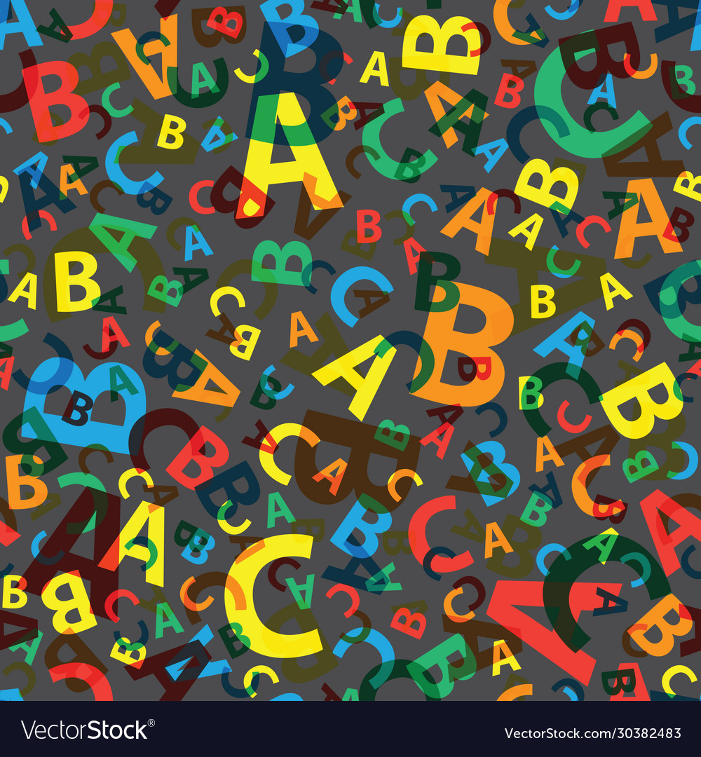 Multicoloured Abc Letter Background Seamless Vector Image