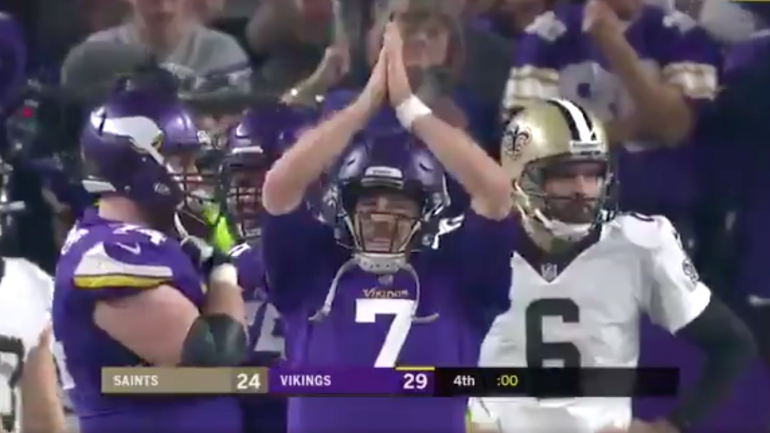 Watch Case Keenum Leads Skol Chant After Throwing Game