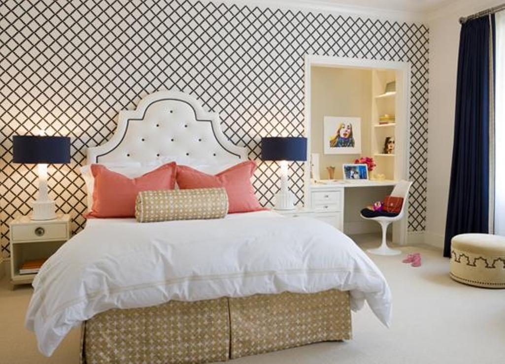  Captivating Bedrooms with Geometric Wallpaper Ideas Rilane We
