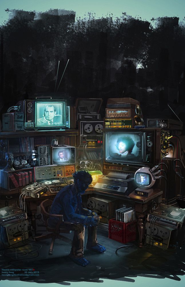 Hanks S Tv Room Sci Fi Concept Art Cyberpunk Best Gaming