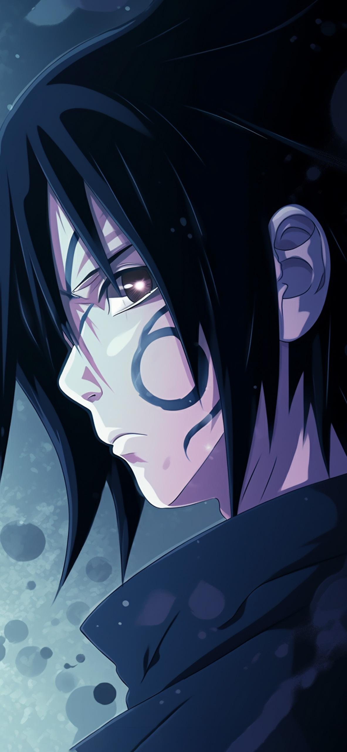 Naruto Sasuke Uchiha Blue Wallpaper iPhone