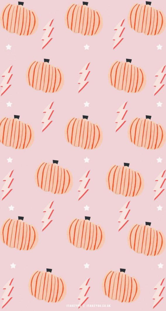 20 Preppy Halloween Wallpaper Ideas Pumpkin on Pink Background