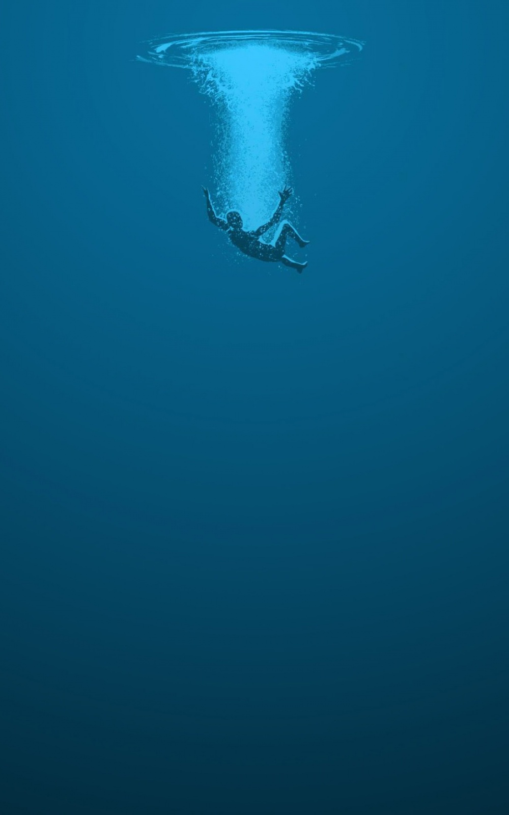 Man Drowning Blue Water Lockscreen Android Wallpaper