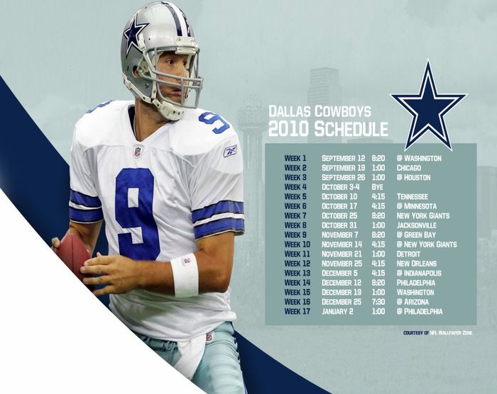 The Dallas Cowboys Schedule Wallpaper Helps Fans Follow Their