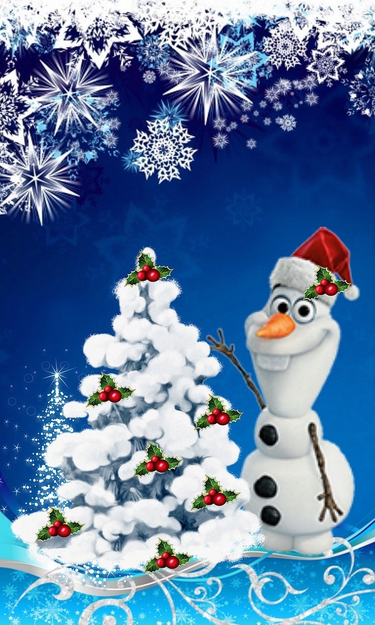 Home Wallpaper Olaf Happy Christmas Jpg Phone