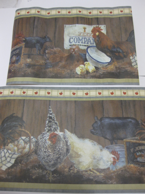 Details About Chicken Animal Kitchen Wallpaper Border Lounge Breakfast