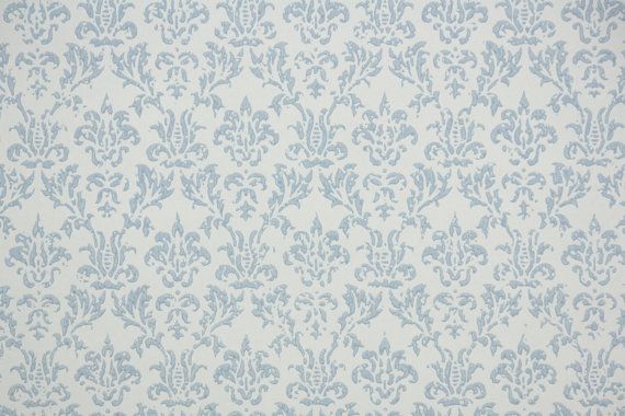 S Vintage Wallpaper Pretty Blue And White Damask