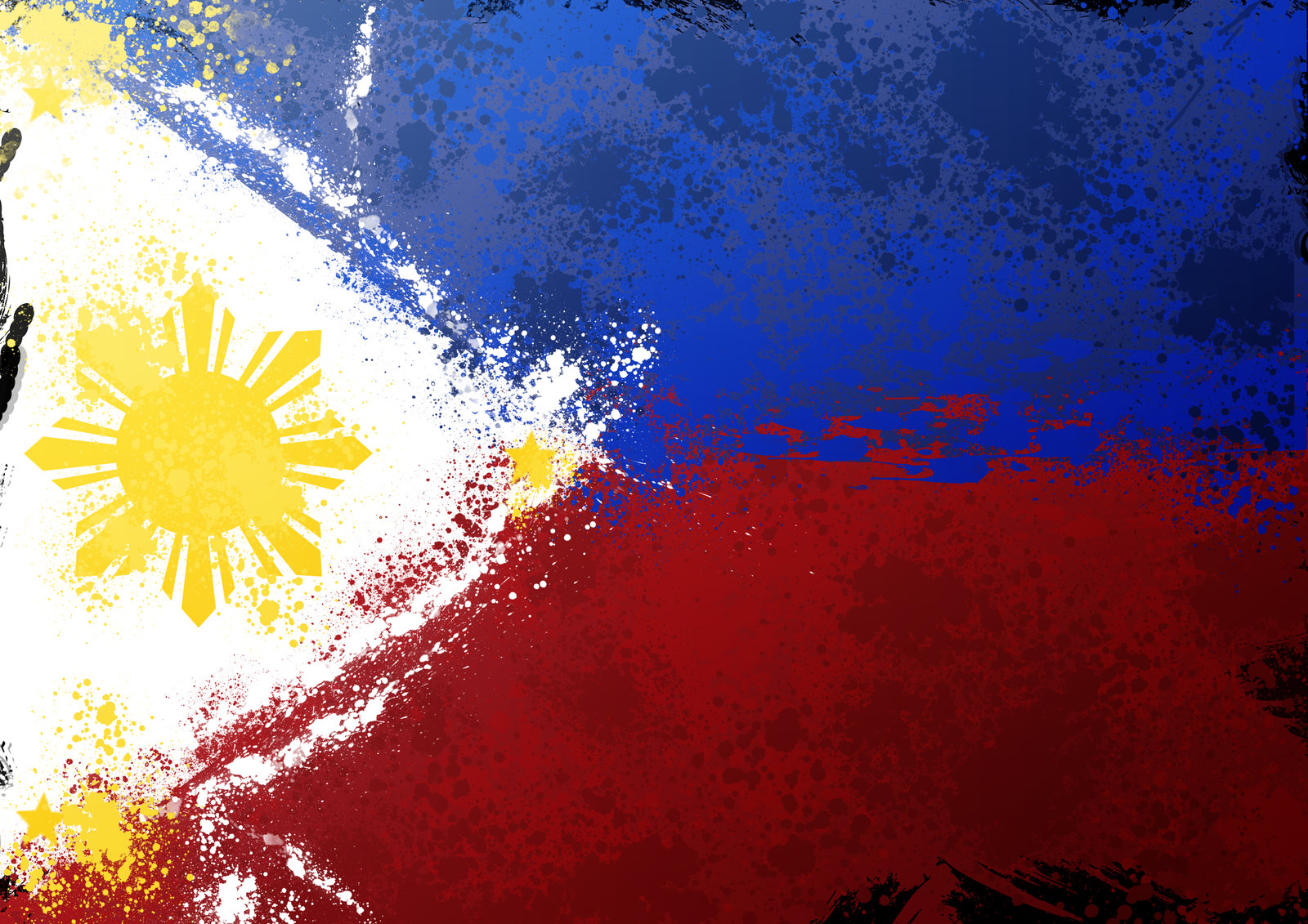 Philippine Flag Splatter By Schizophrenique