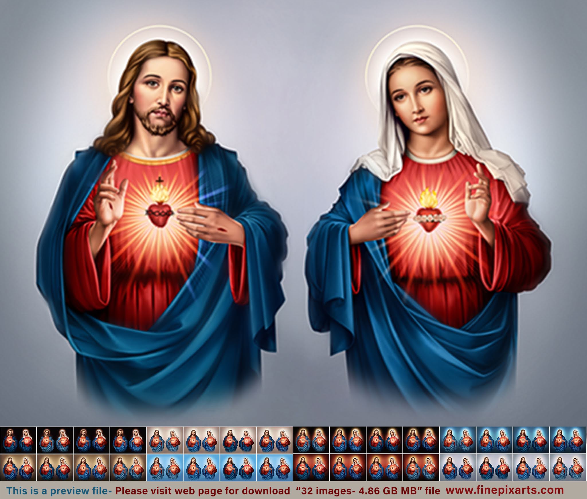 Sacred Heart Of Jesus And Immaculate Mary Wallpaper