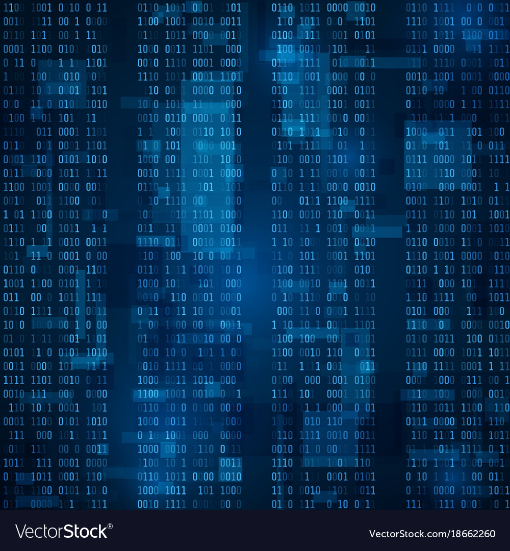 Blue binary computer code background Royalty Free Vector