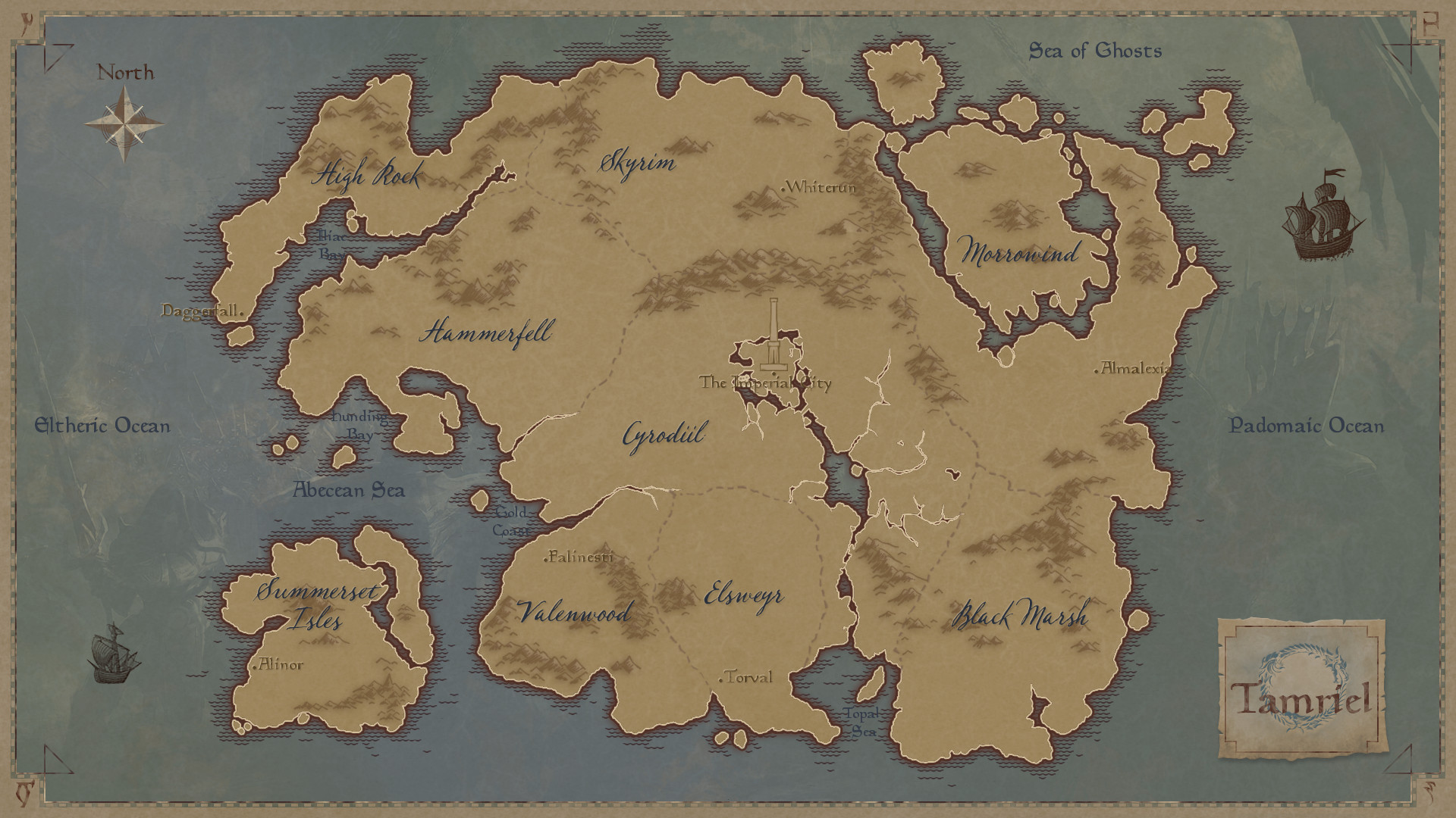 Tamriel Map Wallpaper Image