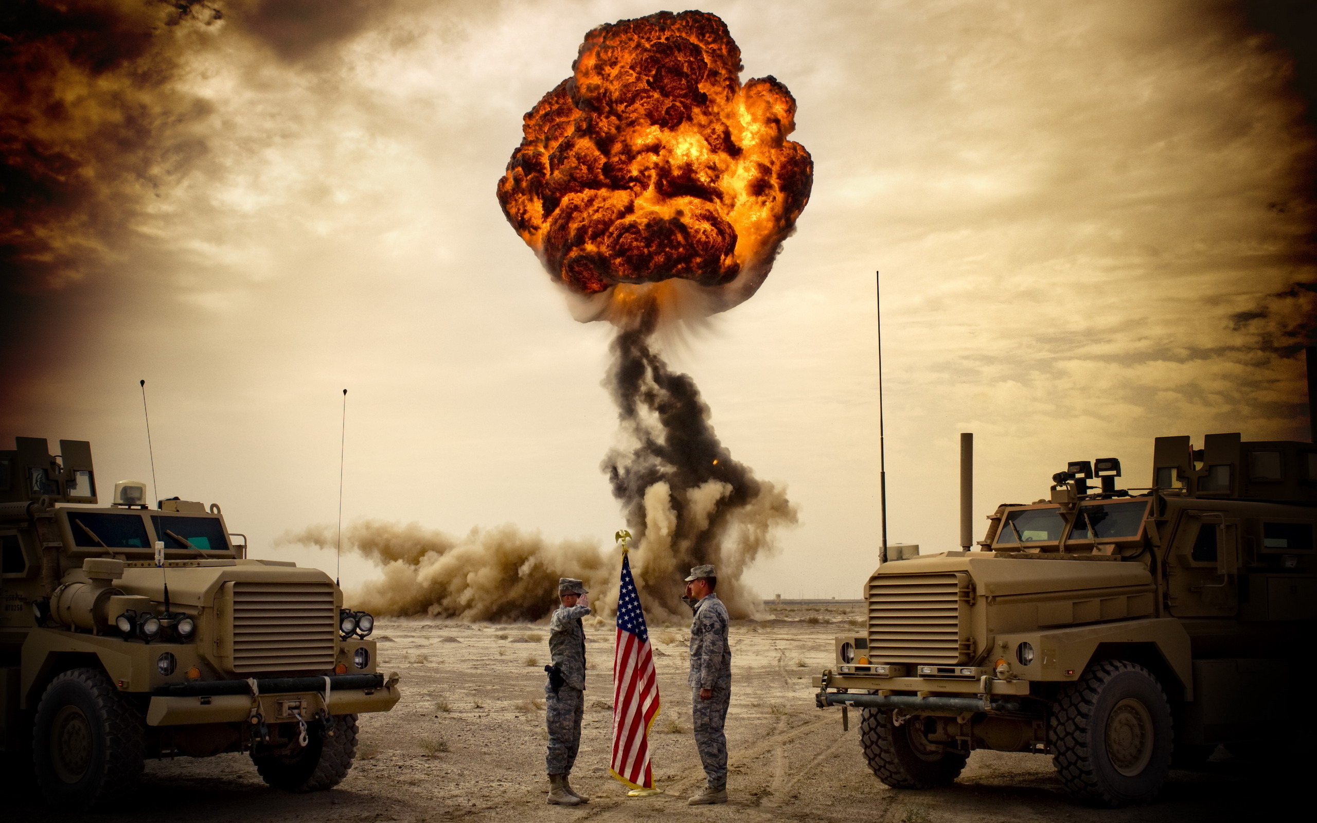 Download Army Explosions Wallpaper 2560x1600 Wallpoper