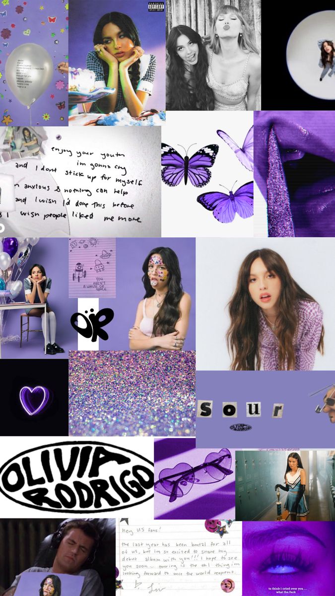 The Collage Has Purple And Black Image On It Including An Of A Wallpaper
