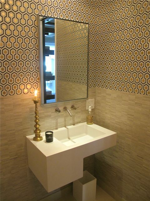 Nice Sink Design Powder Room Hicks Hexagon Wallpaper By Cole Son