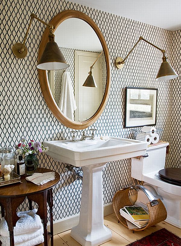How To Add Elegance A Bathroom With Wallpaper