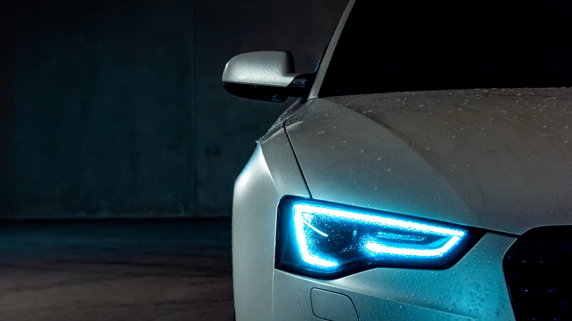 Wallpaper Audi A5 Headlight Light Neon