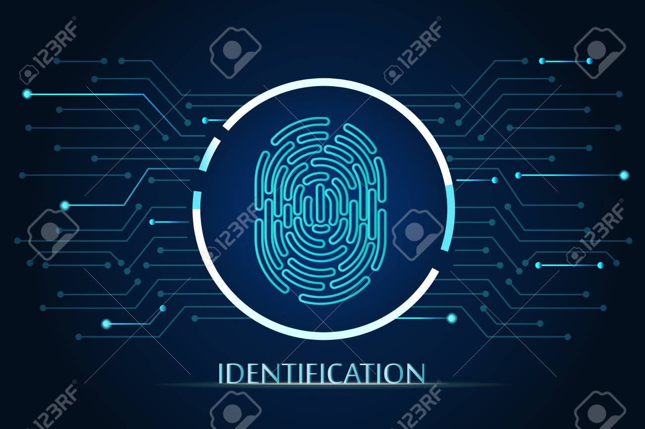Scan Fingerprint Biometric Identity Concept And Background Royalty
