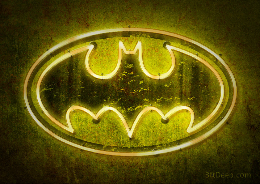 Batman Logo   Neon by 3ftDeep on