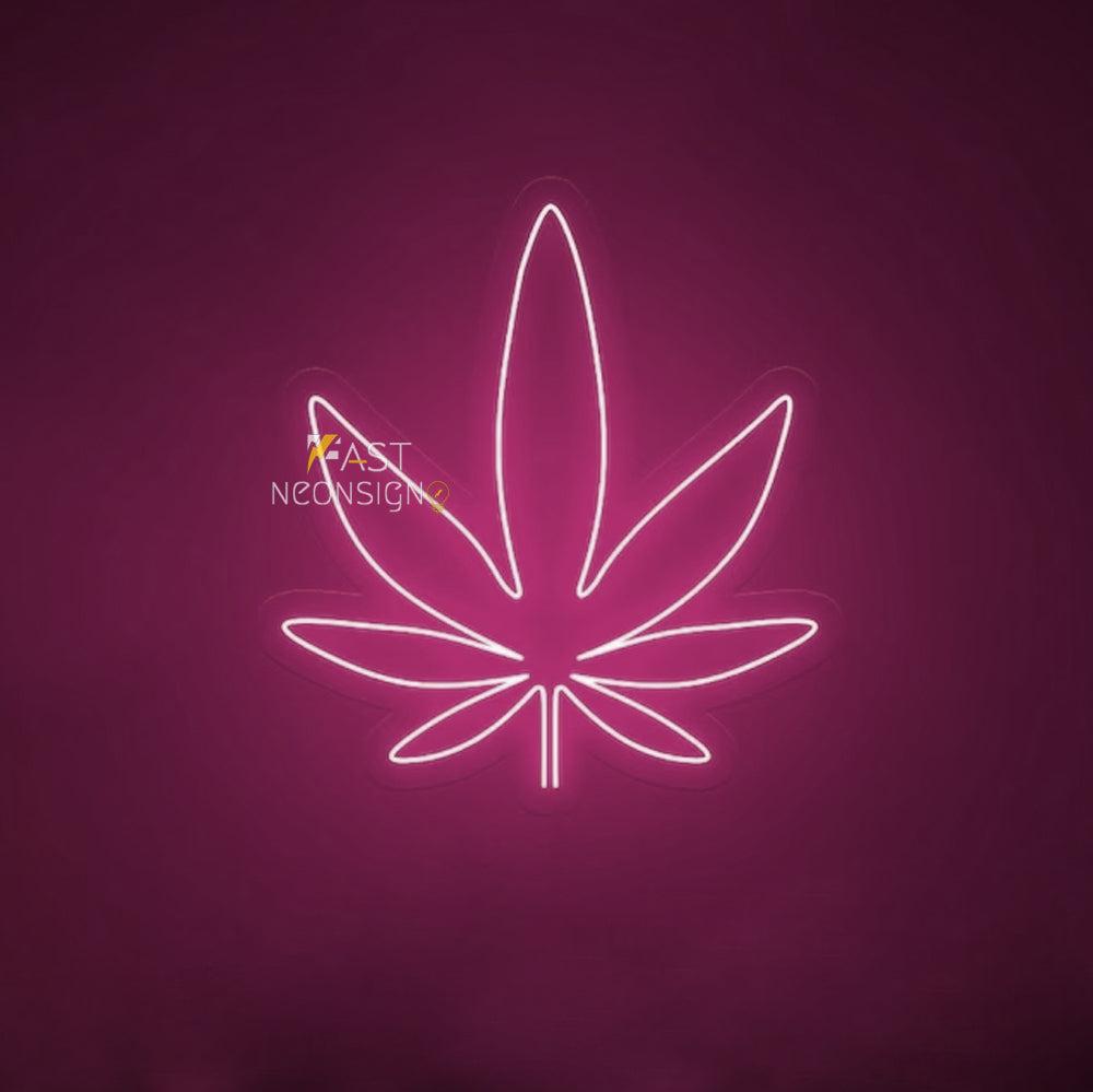 Weed Led Neon Sign Cannabis Leaf For Business