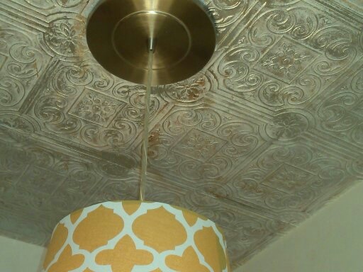 Tin Ceiling Is Anaglypta Wallpaper That Painted And Glazed