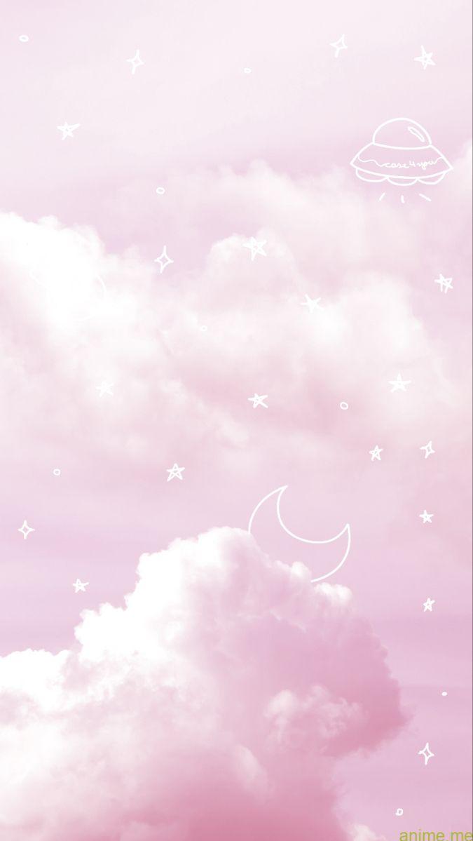 Pink Aesthetic In Clouds Wallpaper Pastel