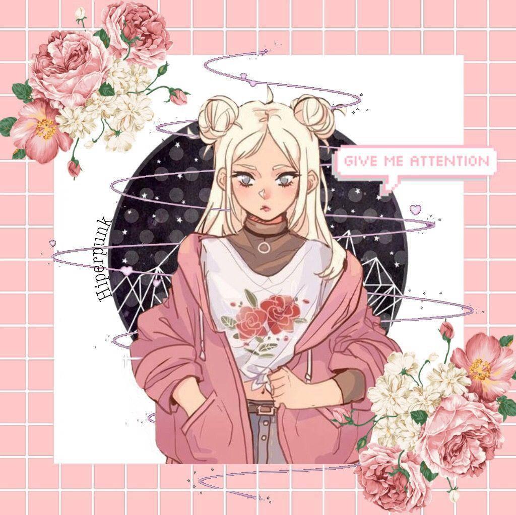 Download Aesthetic Anime Girl Pink Art Wallpaper