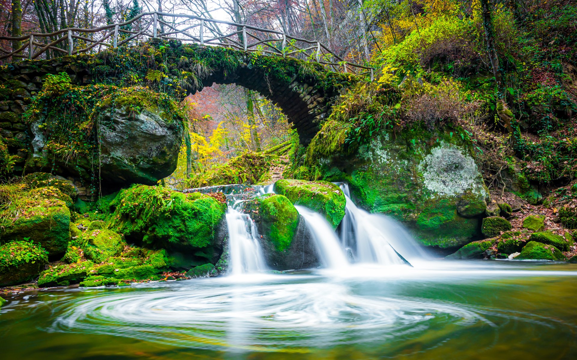 Green Forest Nature Waterfall 4k Ultra HD Wallpaper