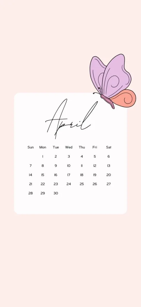 April Calendar Wallpaper Cute