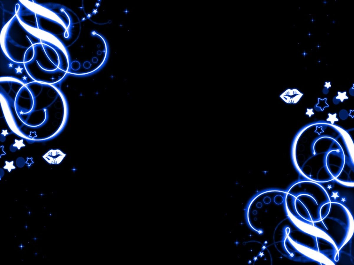 Blue swirls design black wallpaper background picture and layout 1200x900