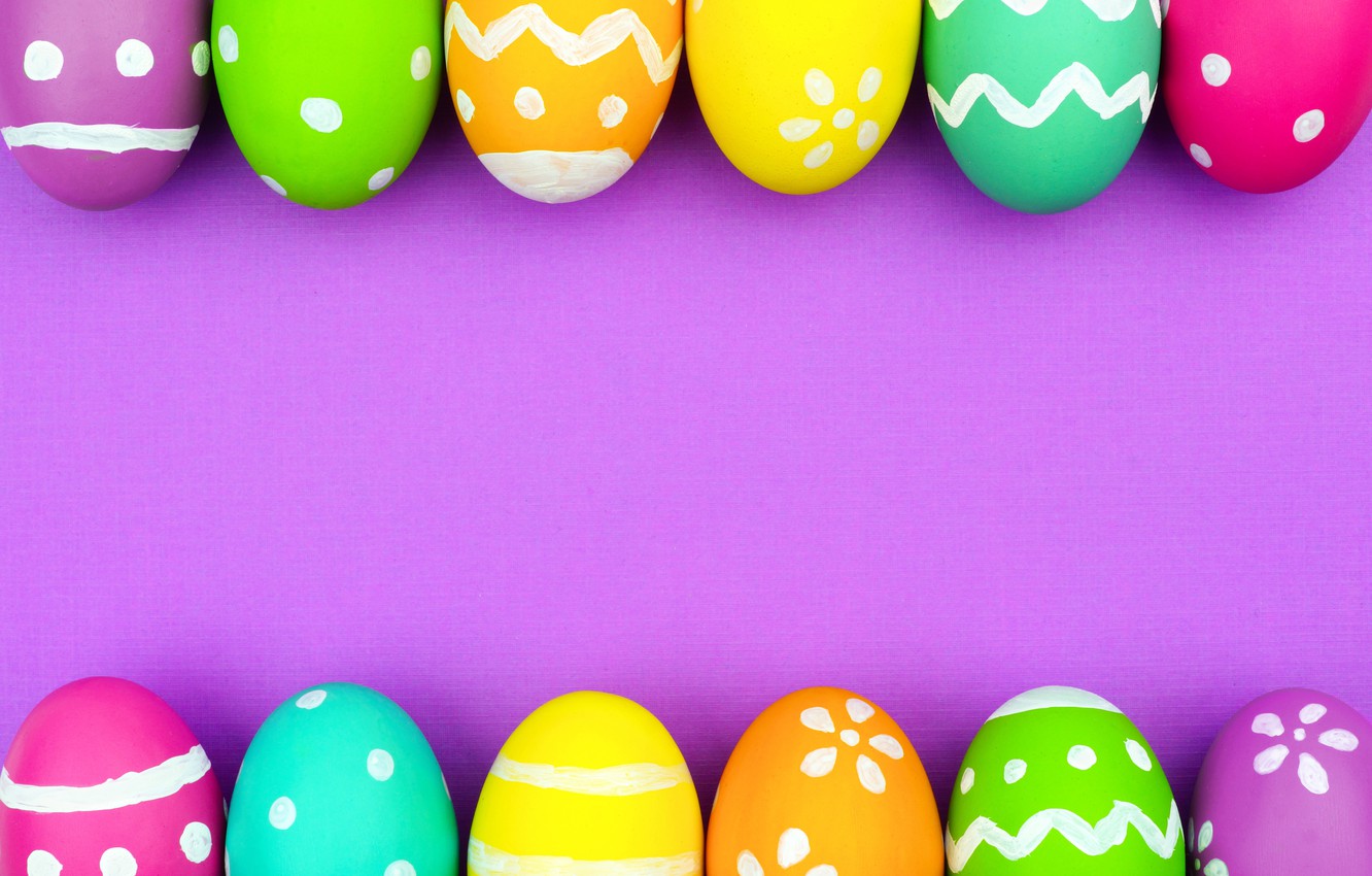 Wallpaper Colorful Easter Background Spring Eggs Happy