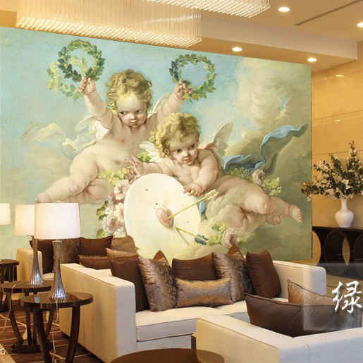 Angel European Painting A Large Mural Wallpaper Background