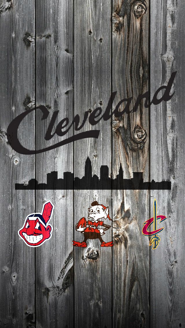 Cleveland Script And Skyline iPhone Background Indians