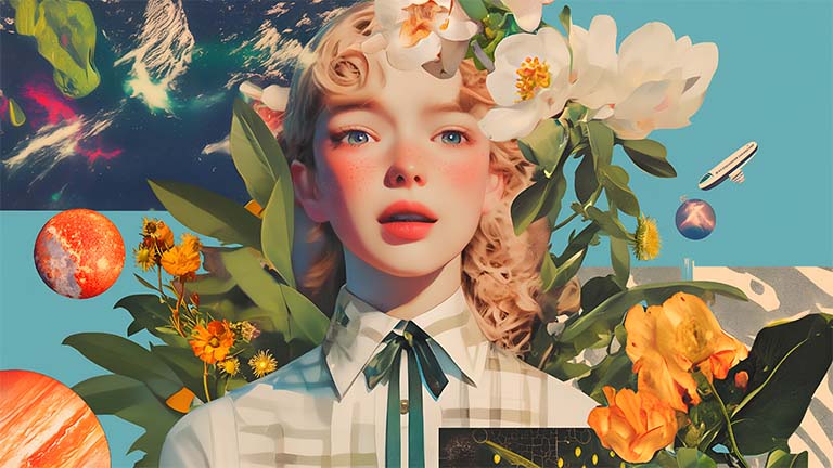 Preppy Aesthetic Girl Pink Collage Desktop Wallpaper 4k