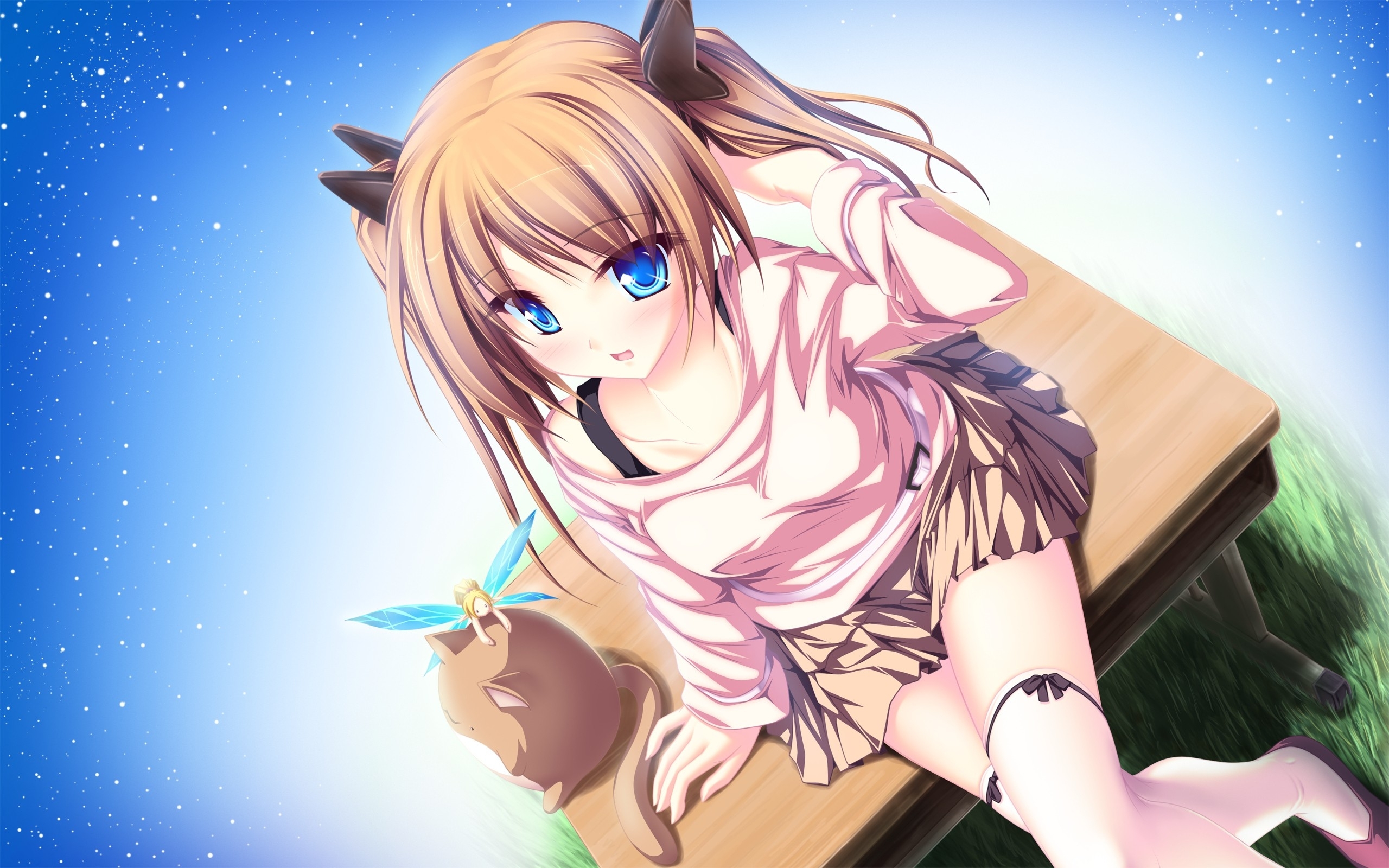 Image Anime Girl With Cat And Fairy HD Wallpaper Jpg Animal Jam