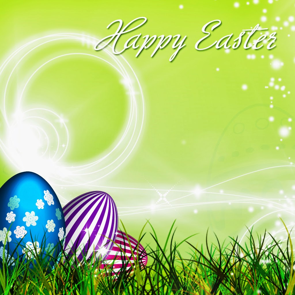 Happy Easter greeting card with beautifully colored Easter eggs
