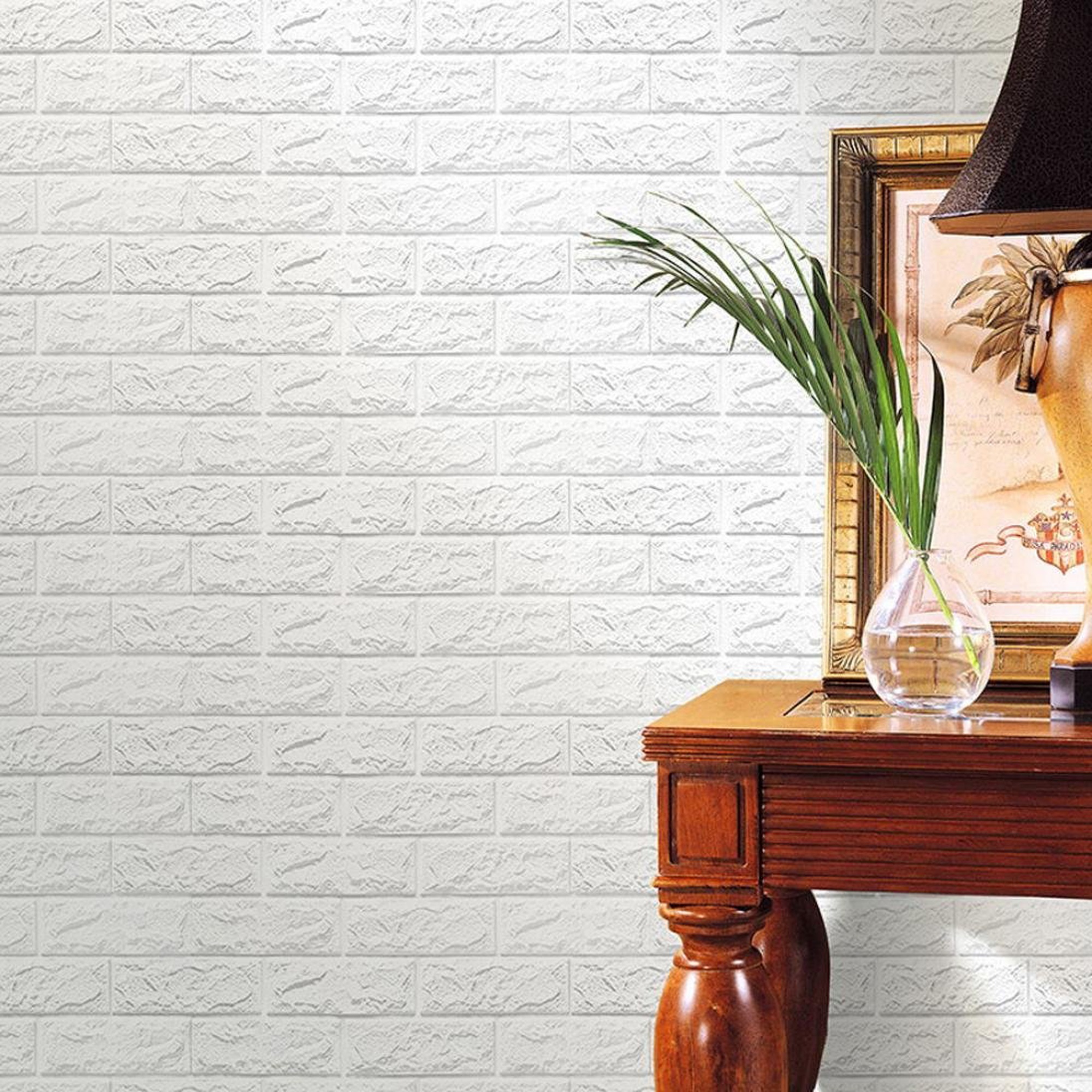Nk Home Peel And Stick 3d Wall Stickers Panels White Brick