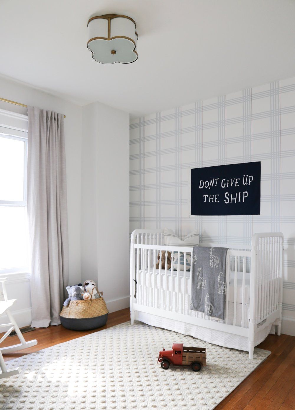 A Baby Boy Nursery With Preppy Plaid Wallpaper Boys Room