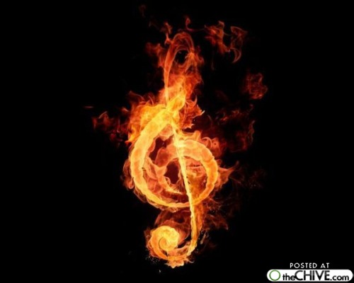 Cool Fire And Water Background With Music Wakes Up A