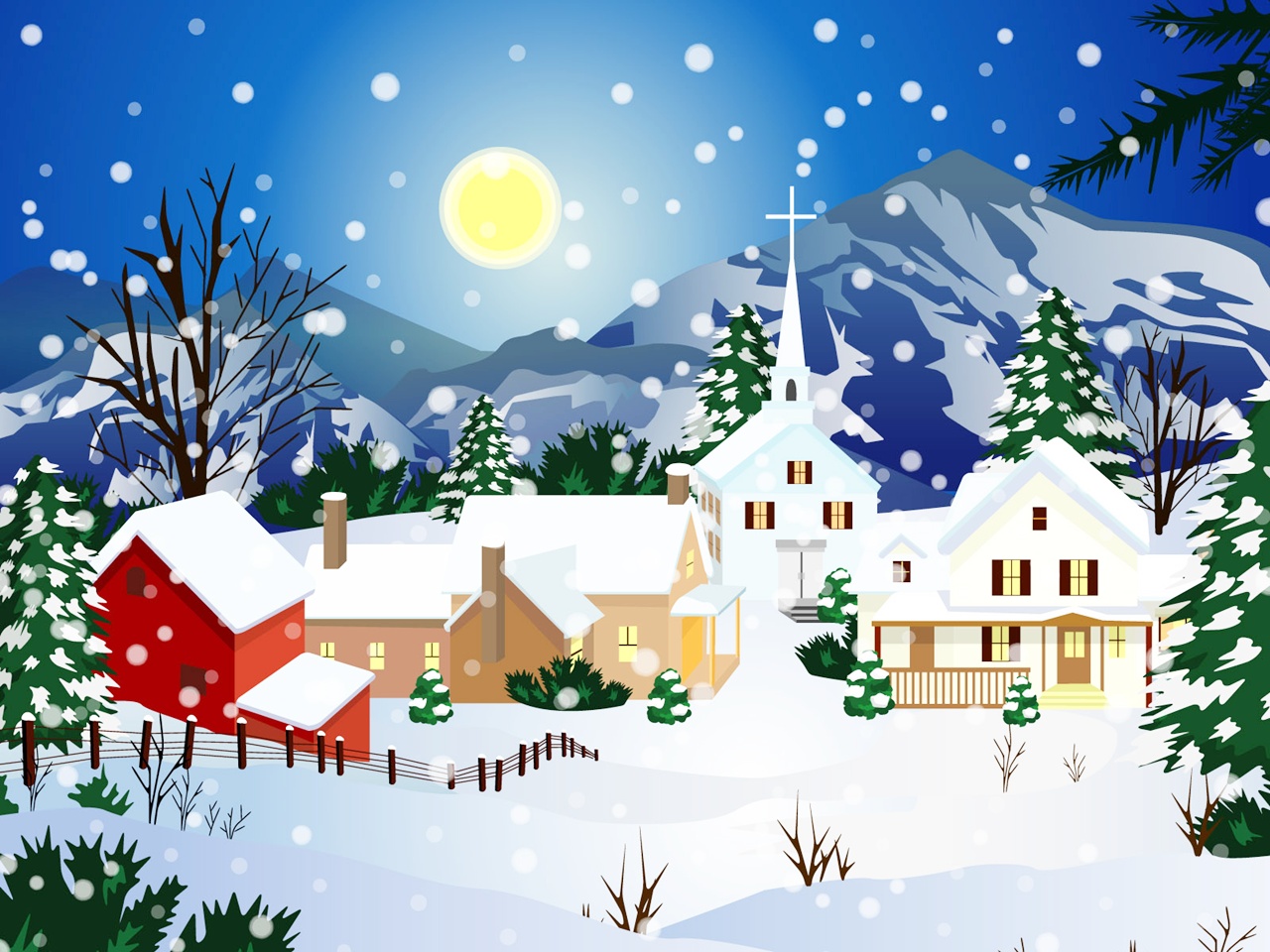 Christmas Snow Desktop Wallpaper Image